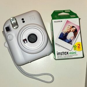 Fujifilm Instax Mini 12 Camera - Clay White + 10 pack of Instant Film